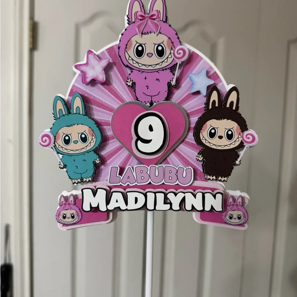 Labubu custom Birthday Cake Topper